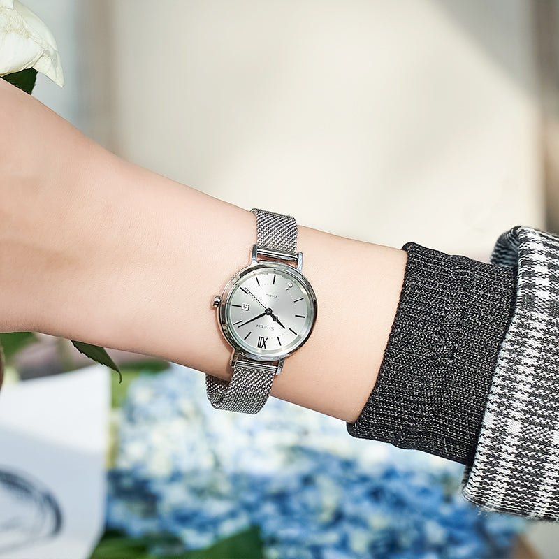 CASIO SHEEN Solar Powered Quartz Waterproof Sapphire Crystal Silver Analog SHS-D300M-7APR