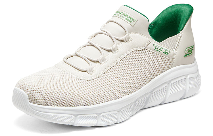 Skechers Bob's Slip-Ins 'White Green' 118302-NAT