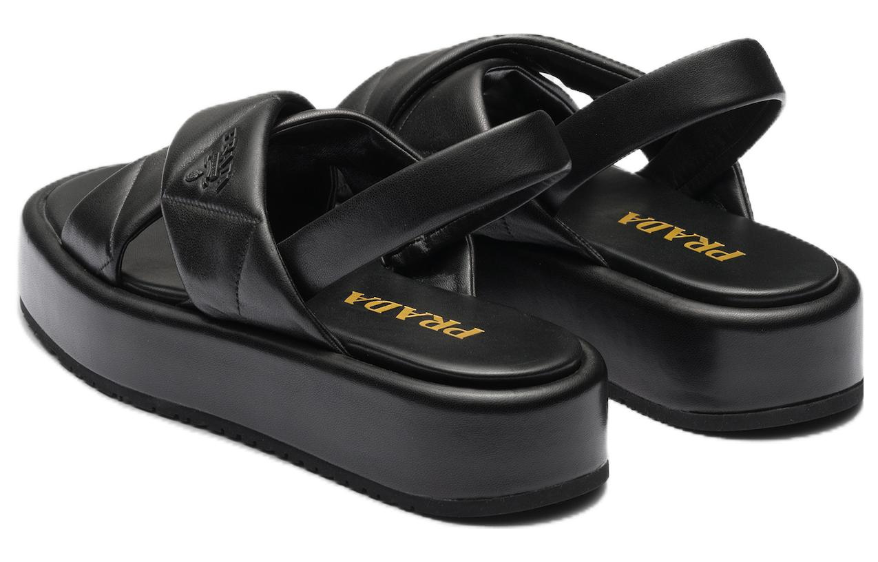 (WMNS) PRADA Quilted Leather Slingback Sandals 'Black' 1XZ749_038_F0002_F_035