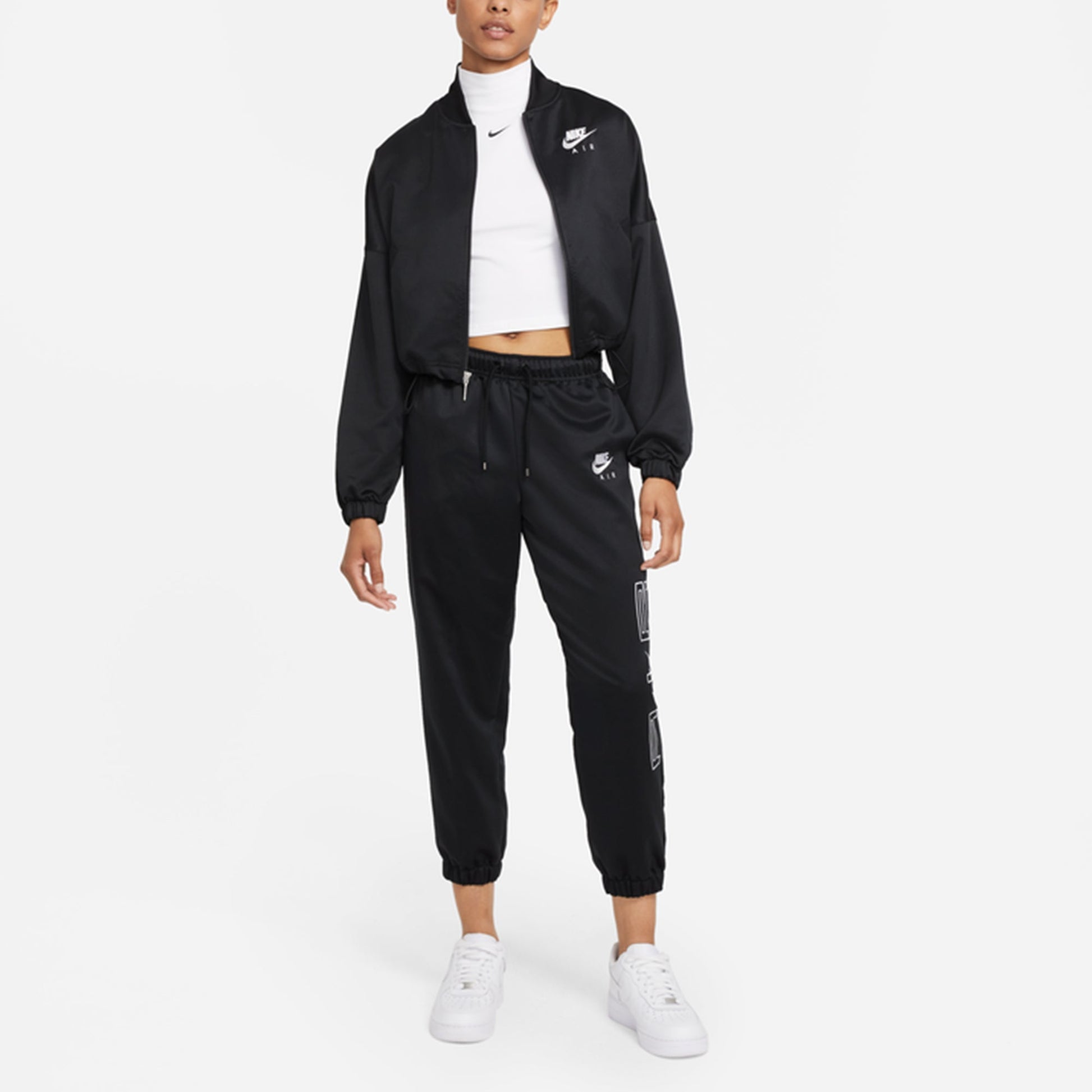 (WMNS) Nike Air Classic Logo Casual Baseball Jacket Black DD5422-010