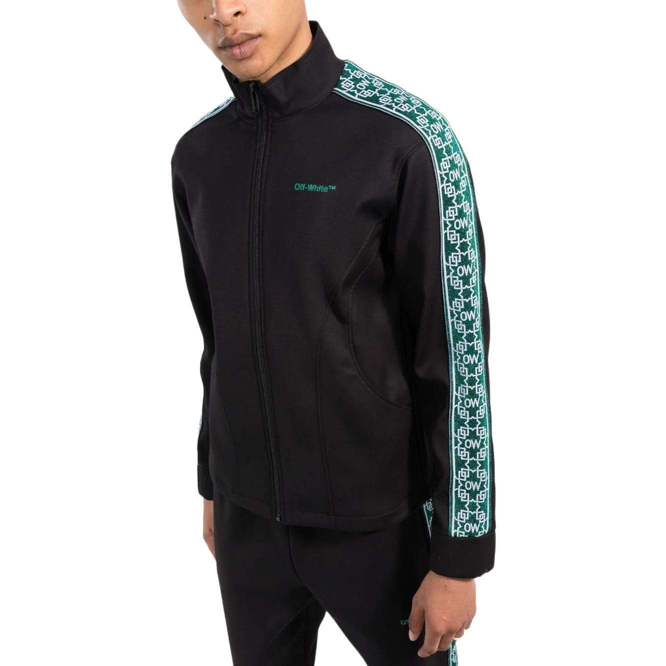 Men's Off-White SS22 Series Bright Sports Zipper Black Jacket OMBD014T22FAB0011055