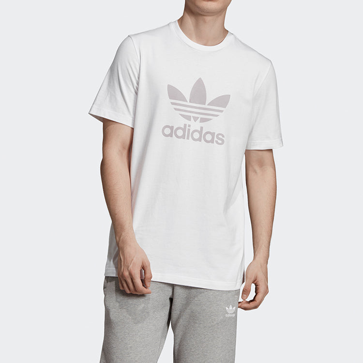 adidas originals Trefoil Alphabet Logo Printing Round Neck Short Sleeve White FK1351