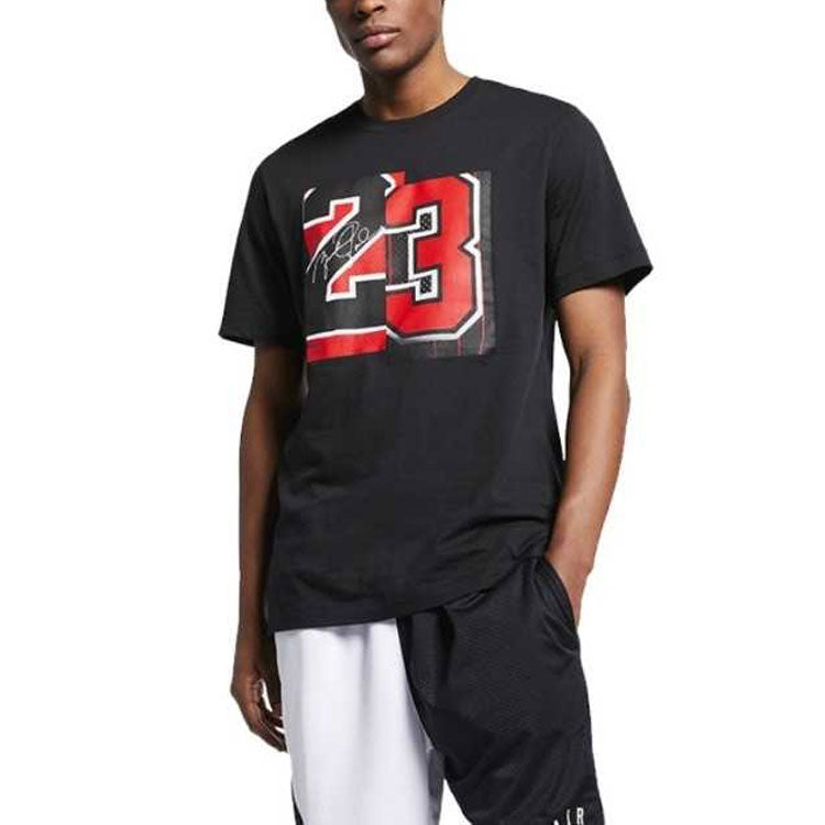 Air Jordan Basketball Sports Round Neck logo Short Sleeve Black CZ2349-010