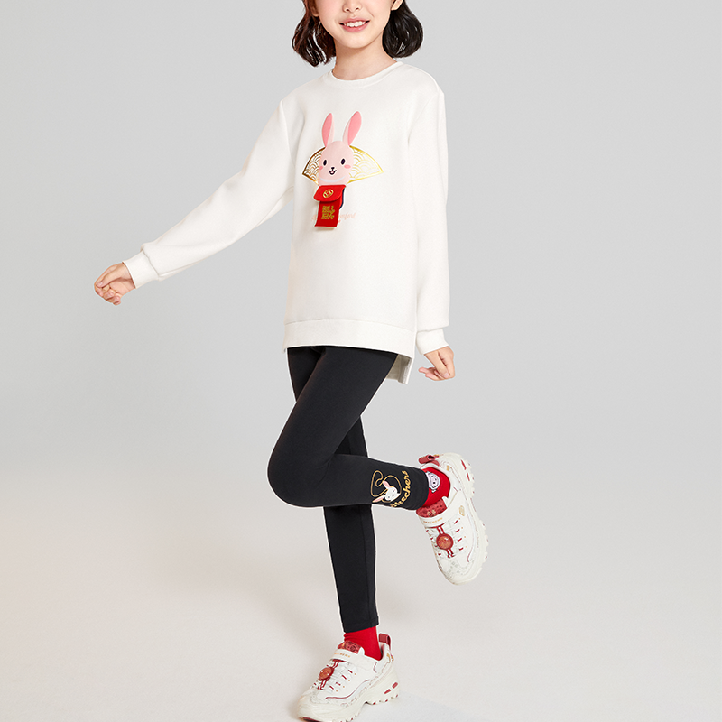 (GS) Skechers CNY Series Graphic Crew Sweater 'White Red' L123G006-0074