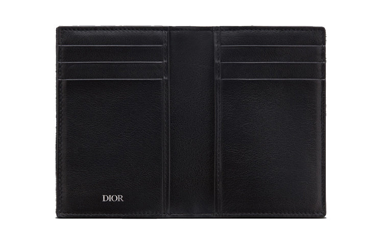 DIOR Bi-Fold Card Holder 'Black Oblique Jacquard' 2ESCH138YSE-H03E