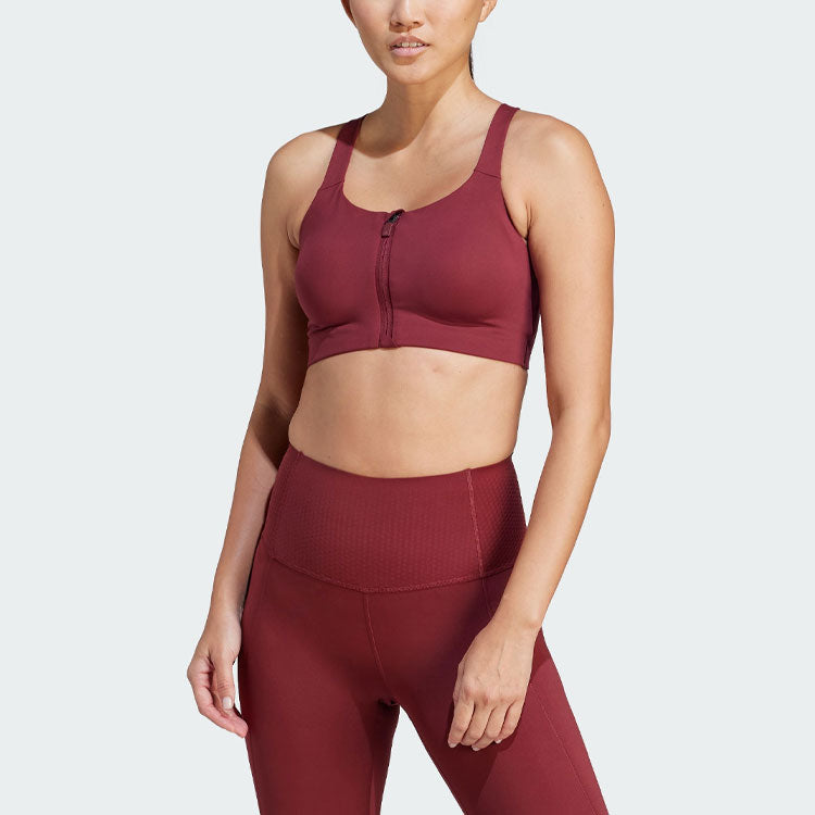 (WMNS) adidas TLRD Impact Luxe High-Support Zip Bra 'Red' HZ1516