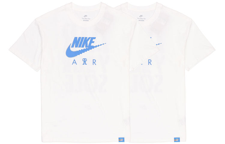 Men's Nike Alphabet Logo Printing Round Neck Cotton Casual Short Sleeve White T-Shirt DQ1017-100