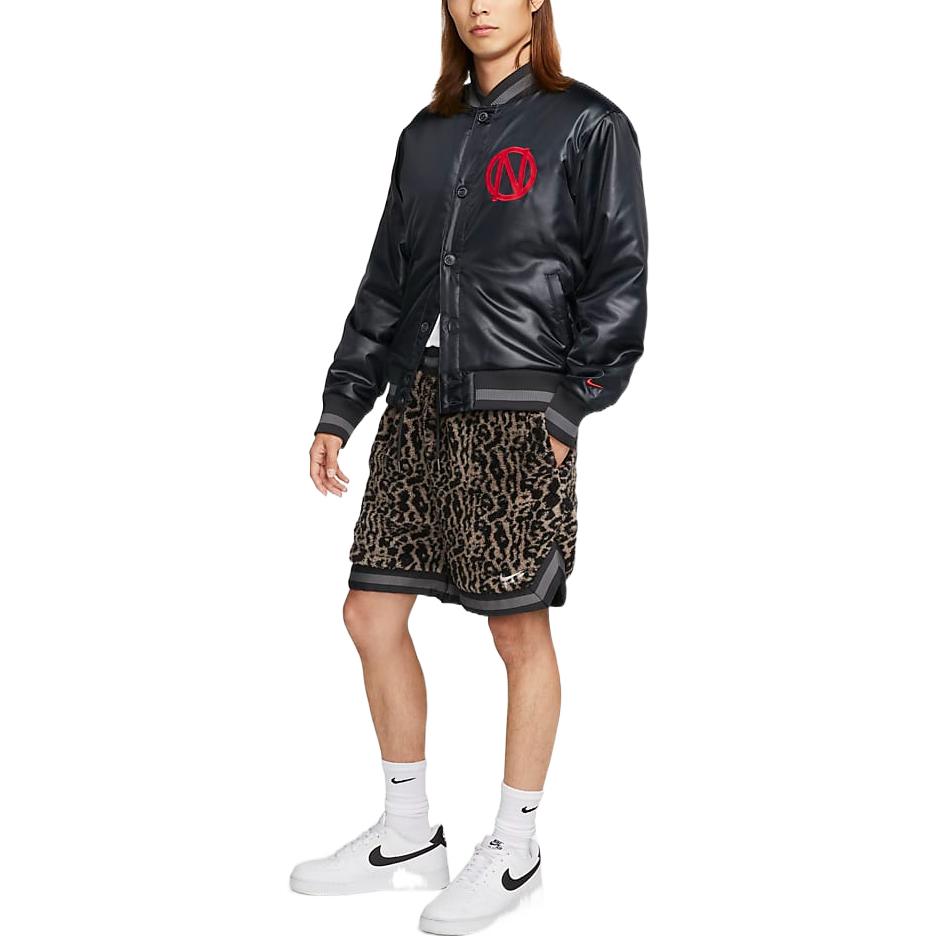 Nike Alphabet Pattern Single Breasted Stay Warm Long Sleeves Jacket Men's Black DQ6204-045