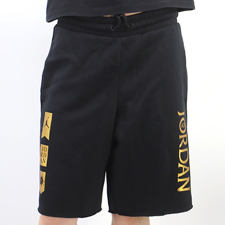 Air Jordan Fleece Bronzing Pure Cotton Sports Knit Shorts Black AV0693-010
