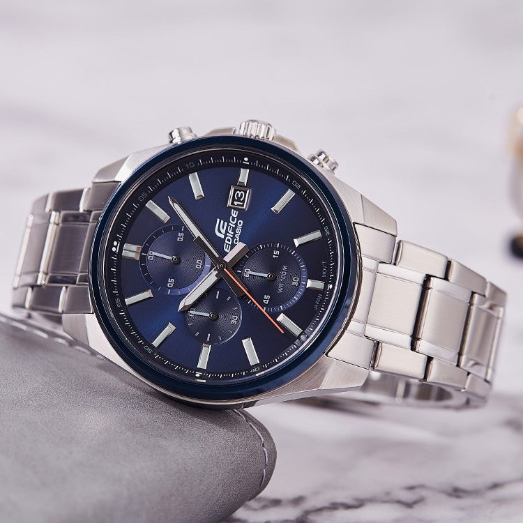 CASIO EDIFICE Quartz Waterproof Sapphire Crystal Mens Blue Analog EFV-610DB-2AVUEF