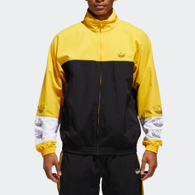 Men's adidas originals Blocked Warm Up Yellow Black Colorblock 'Black Bold Gold' DV3118