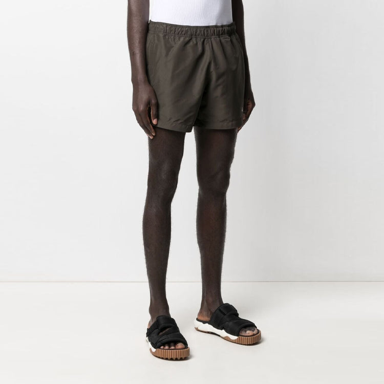 Off-White Men's SS21 Logo Pants Shorts Slim Fit Brown OMFA003S21FAB0015901