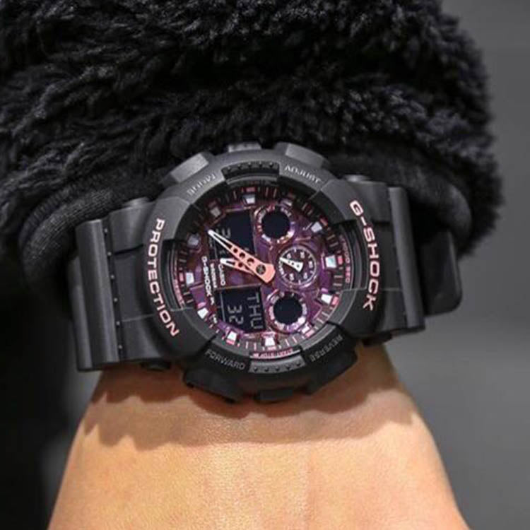 CASIO G-Shock Analog-Digital 'Black Rose' GA-100TCB-1A