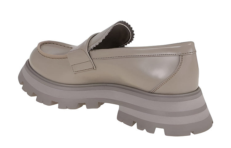 (WMNS) Alexander McQueen Wander Leather Loafers 'Brown Grey' 708061WIC6A2104