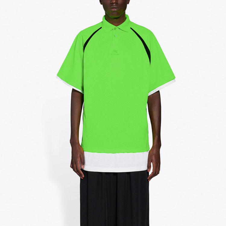 Balenciaga Unisex FW21 Embroidery Polo Shirt Green 661507TKVA53007