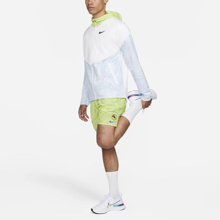 Nike hooded Running Sports Jacket 'White Green' DC4040-100