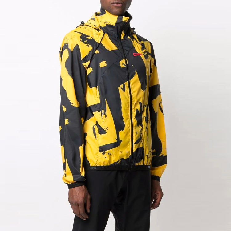 Off-White Graffiti Printing Detachable Sleeve Jacket Version Yellow OMVL009V21FAB0011018