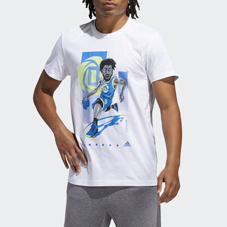 adidas ROSE GU TEE Basketball Sports Short Sleeve White FM4772