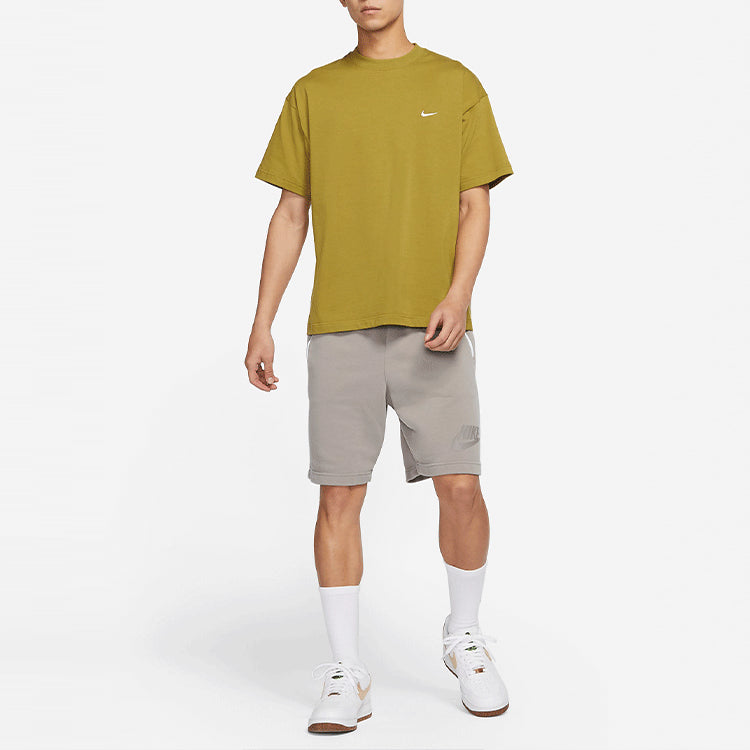 Men's Nike Solo Swoosh Solid Color Sports Round Neck Short Sleeve Desert T-Shirt DA0321-318