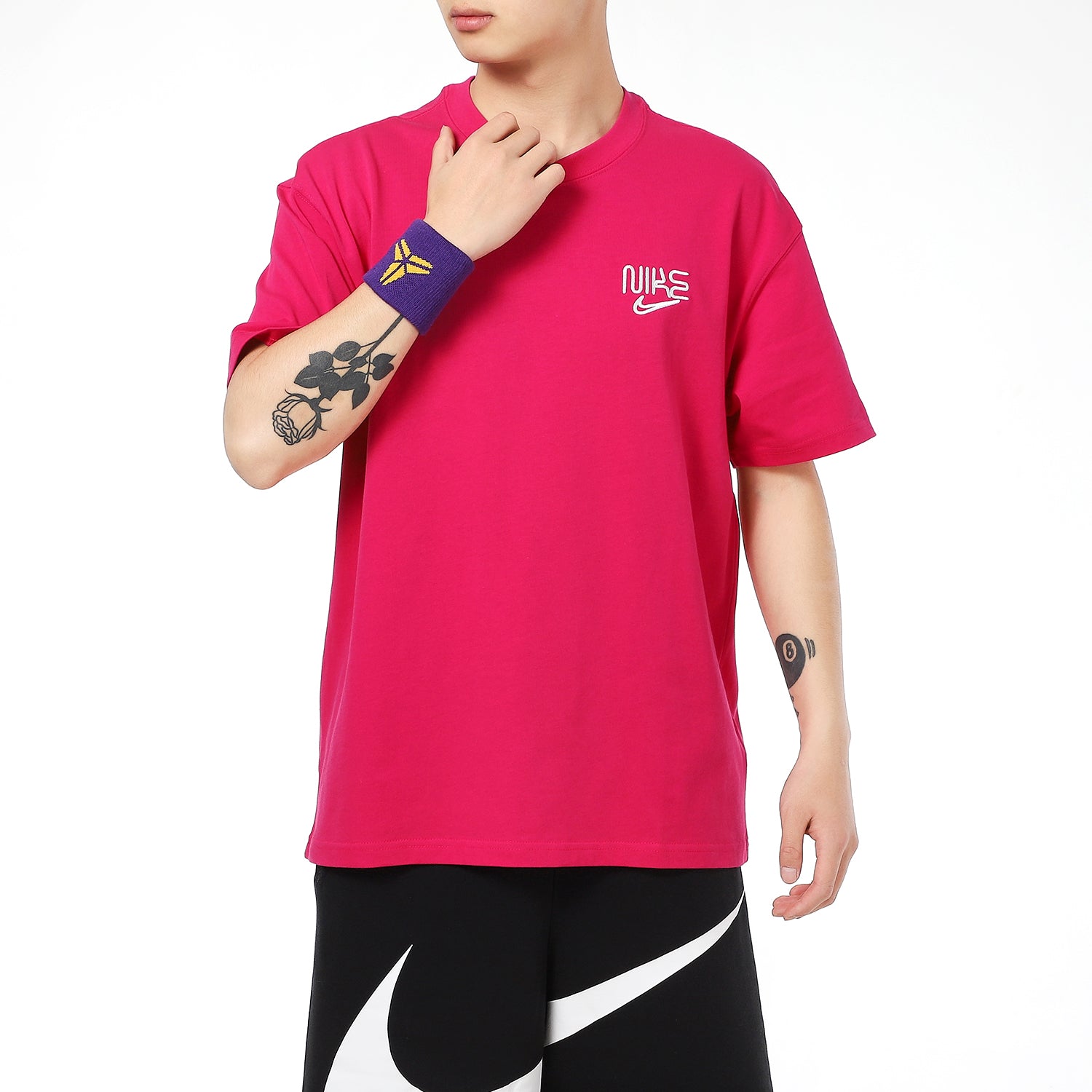 Nike Printing Logo Loose Breathable Sports Short Sleeve Red DB5951-615