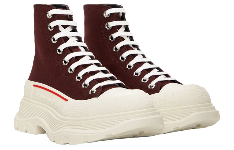 Alexander McQueen Tread Slick Boots 'Burgundy White' 705659W4V312090