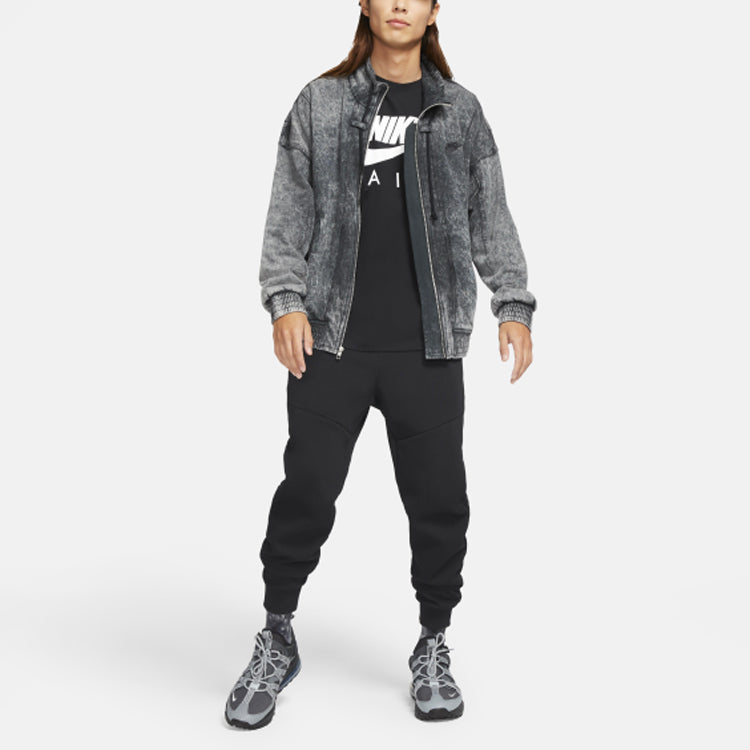 Nike Sportswear Stand Collar Knit Washed Jacket Black CV4354-060