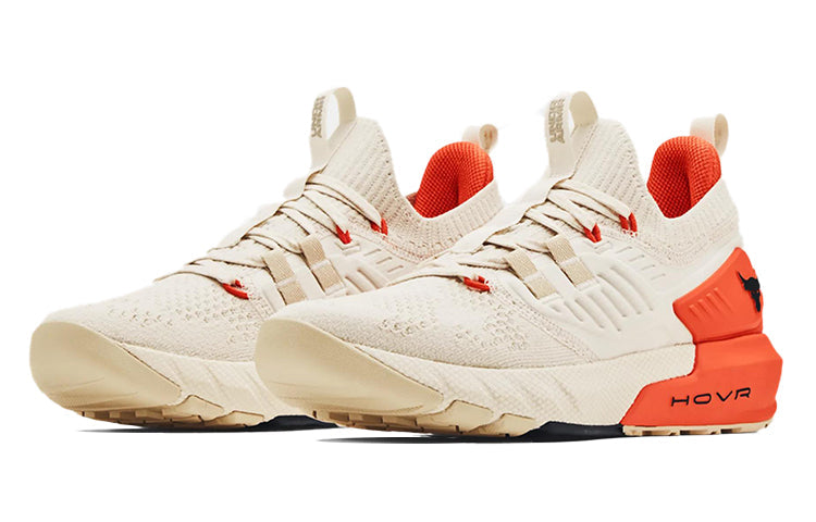 (WMNS) Under Armour Project Rock 3 'Summit White Rogue Orange' 3023005-111