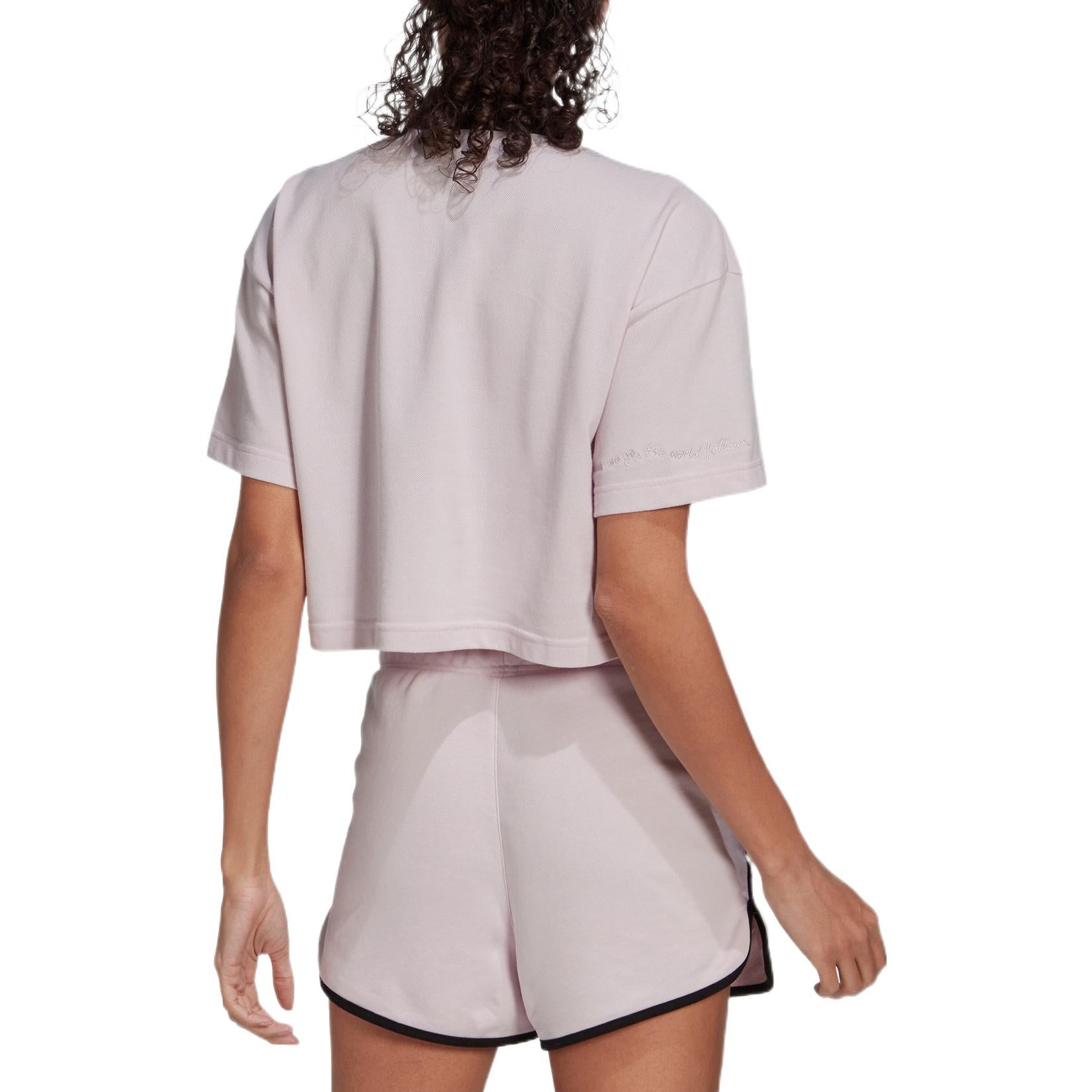 (WMNS) adidas Cropped Pique Polo Asia Sizing 'Purple Black' HZ4172