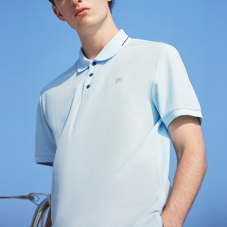 FILA Casual Single Color Short Sleeve PoloShirt Men's Blue F11M122101F-LB