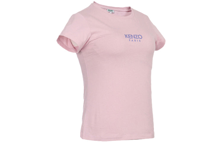 KENZO Alphabet Logo Pure Cotton Round Neck Short Sleeve Light Pink T-Shirt FA52TS710937-34