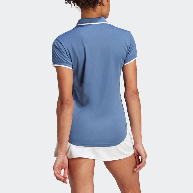 (WMNS) adidas Logo Polo Shirt 'Blue' IA7036