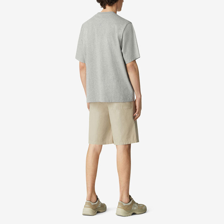 Men's KENZO SS21 Cotton Round Neck Short Sleeve Pearl Gray T-Shirt FB55TS0784SB-94