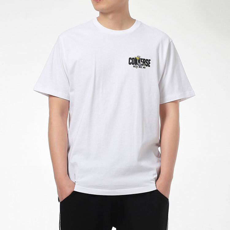 Converse Alphabet Cartoon Printing Sports Short Sleeve White 10021124-A02