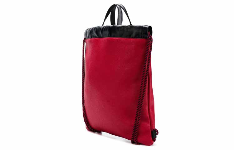 Gucci Print Retro Logo Printing Leather Drawstring Schoolbag Backpack Small / Red 523586-0GDBT-6462