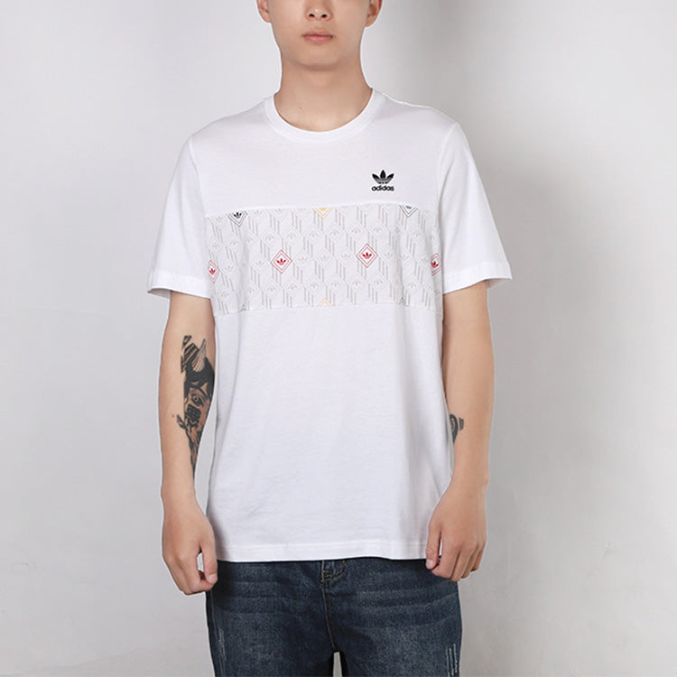 adidas originals Monogram Printing Logo Short Sleeve White GD5847