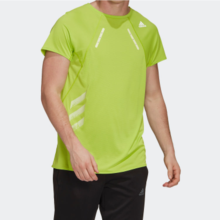 adidas HEAT.RDY TEE M Running Sports Short Sleeve Yellow FK0740
