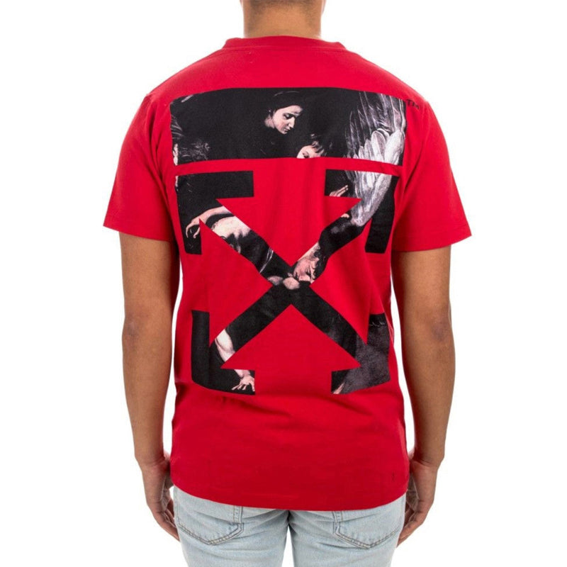 Off-White Alphabet Logo Pattern Short Sleeve Version Red OMAA027S201850042088