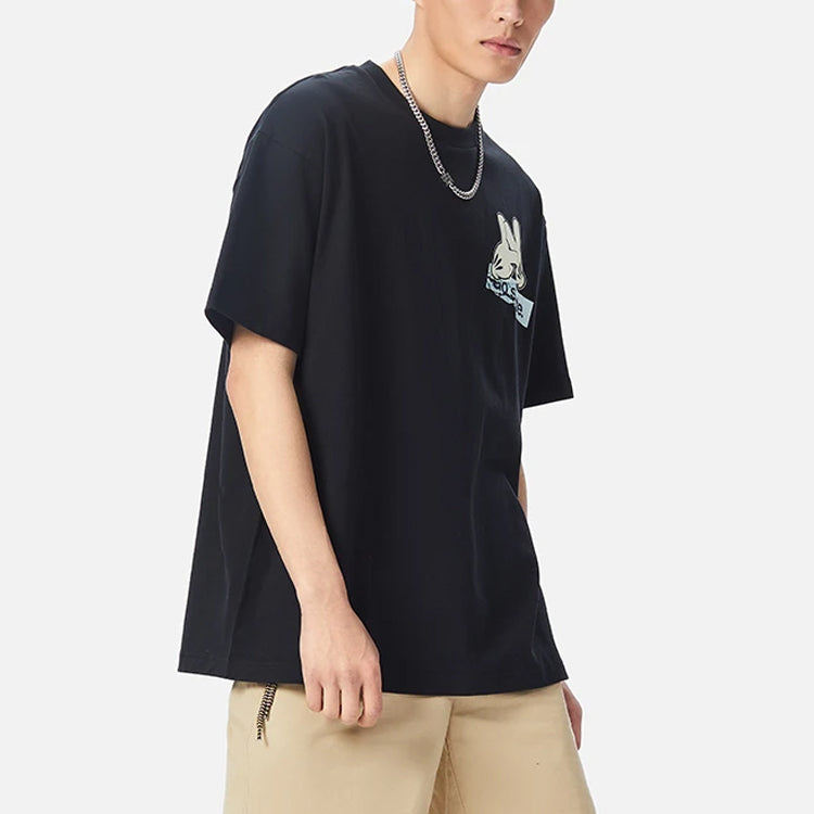 Li-Ning x OG_SLICK Crossover SS22 Graffiti Printing Round Neck Loose Short Sleeve 'Black' AHSS057-2