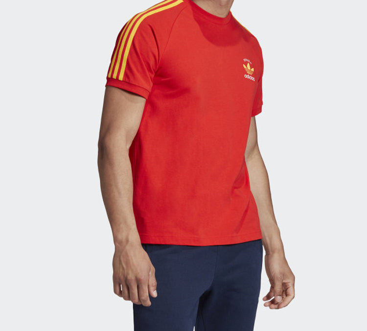 adidas originals MENS 3-S Sports Short Sleeve Pink/Red GP1919
