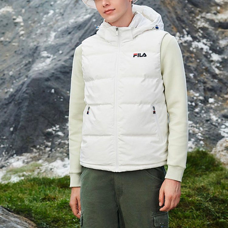 FILA protection against cold Stay Warm hooded down Jacket vest White F51M048923F-WT