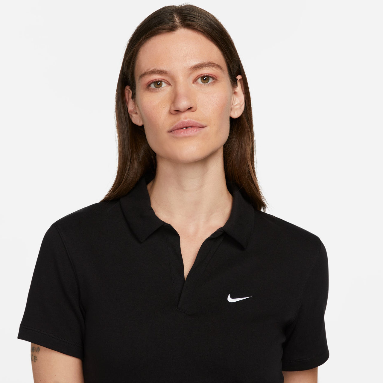(WMNS) Nike Sportswear Essential Polo Shirt Asia Sizing 'Black White' DV7885-010