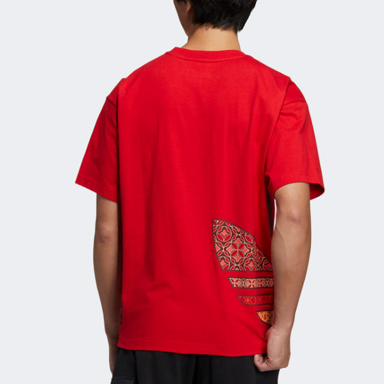 adidas originals CNY Limited Logo Printing Round Neck Short Sleeve Red T-Shirt HC0573