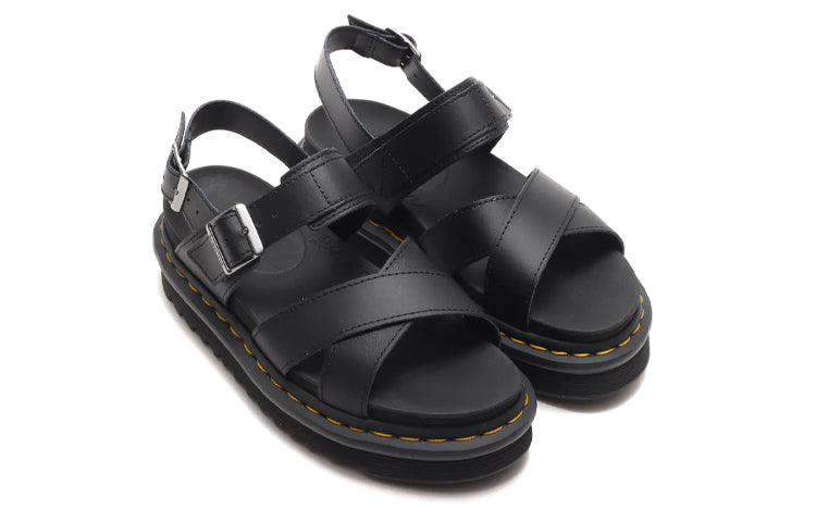 (WMNS) Dr.Martens Voss II Leather Strap Sandals 'Black' 26799001
