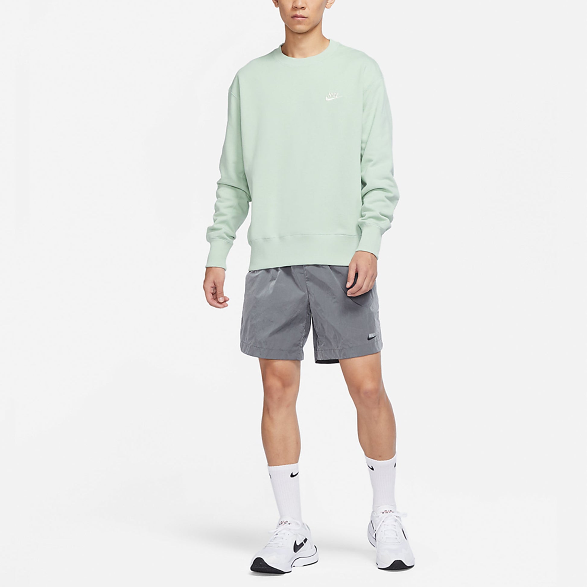Men's Nike Sportswear Logo Casual Sports Round Neck Pullover Light Green DA0022-017