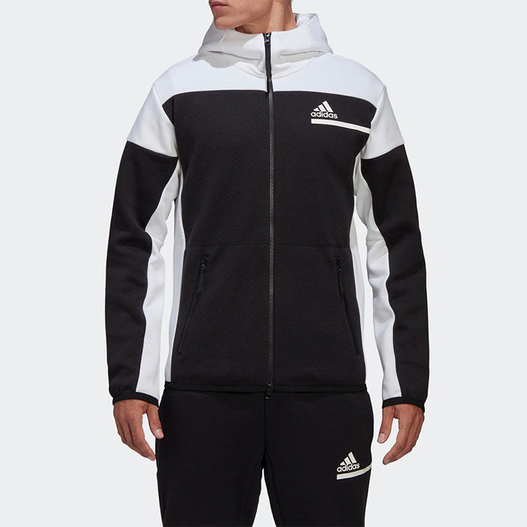 adidas ZNE FZ hooded Casual Sports Jacket Black GM6533