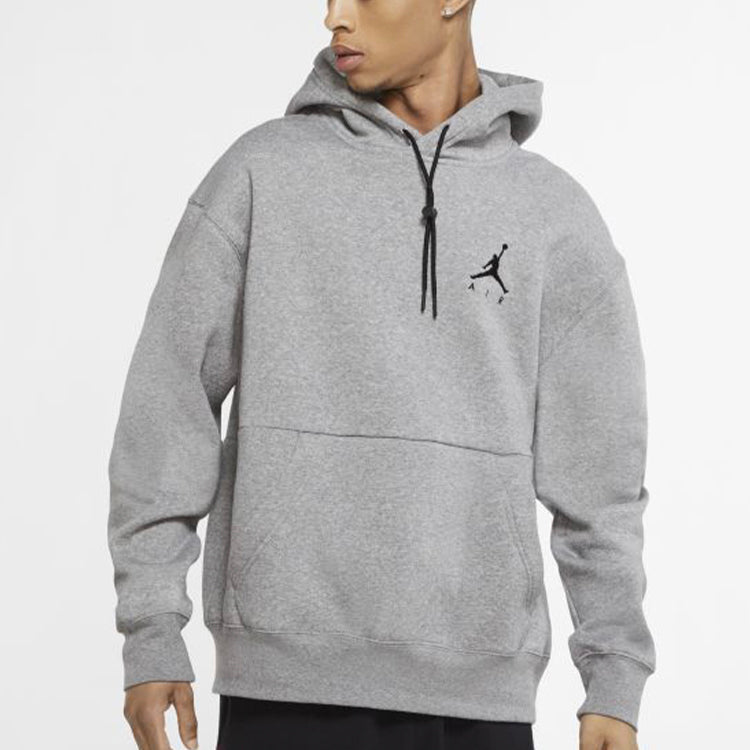 Air Jordan Logo Fleece Stay Warm Pullover Hoodie Men's Grey CK6684-091