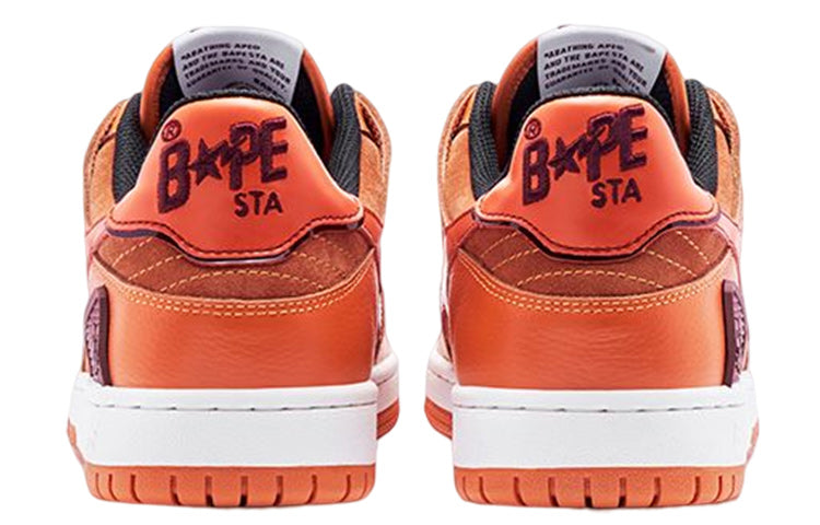 A BATHING APE Bape SK8 Leather Low 'Orange' 1I70-191-011-ORANGE