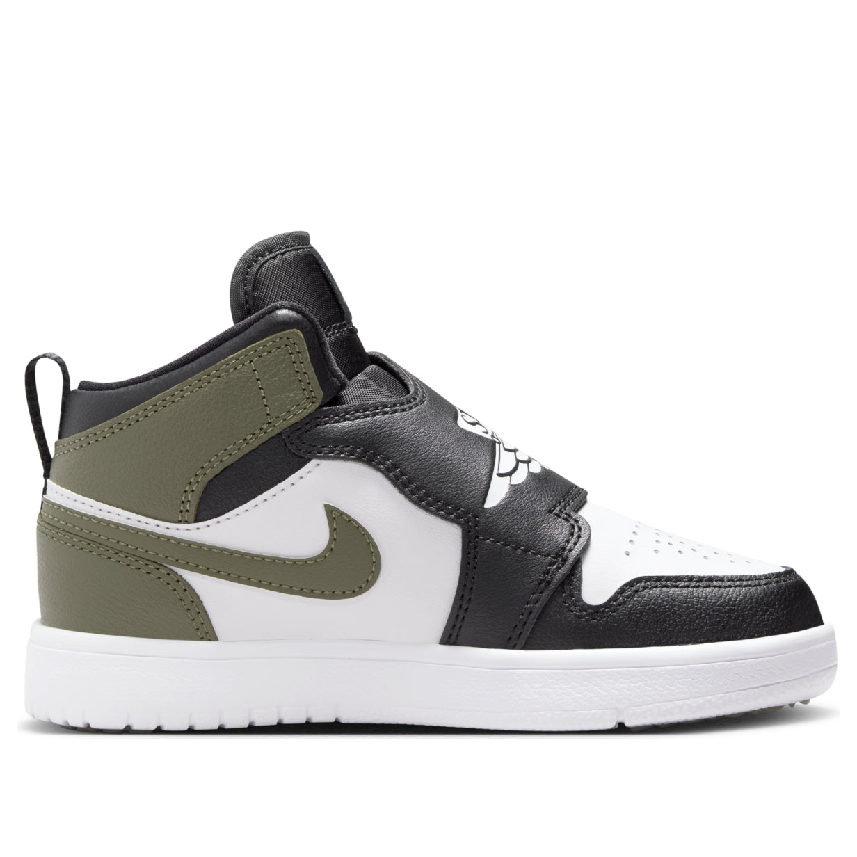 (PS) Air Jordan Sky Jordan 1 'Black White Medium Olive' BQ7197-092