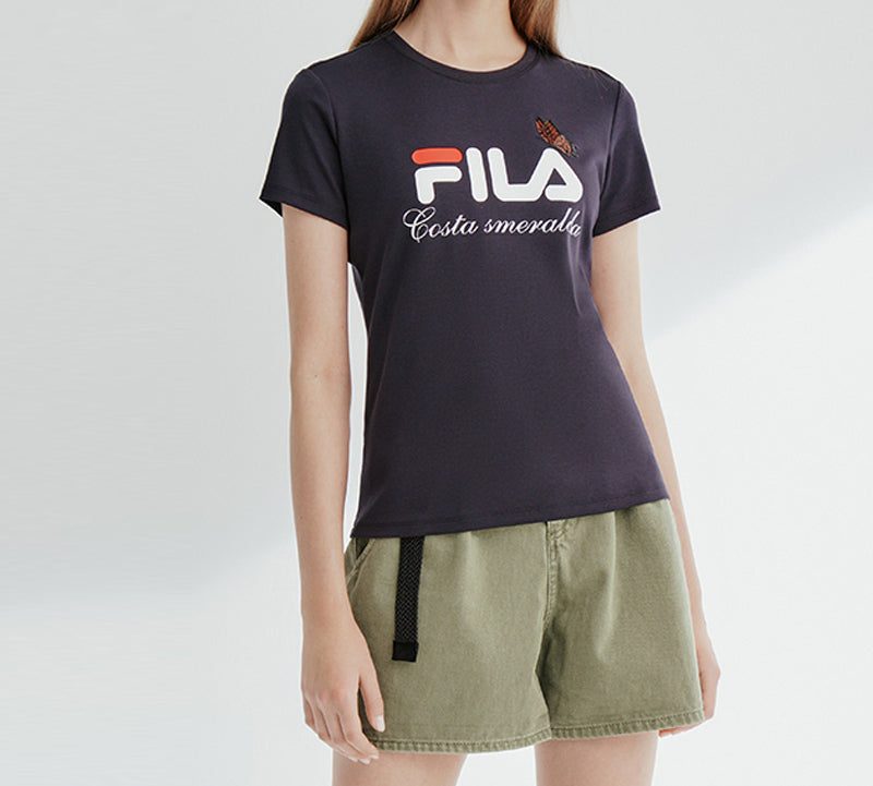 (WMNS) FILA Logo Printing Tee Blue F11W028115F-NV