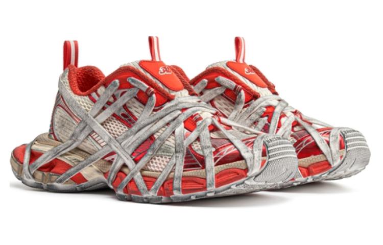 Balenciaga 3XL Extreme Lace Sneakers 'Orange Beige Mesh and Polyurethane' 778698W3XLL7597